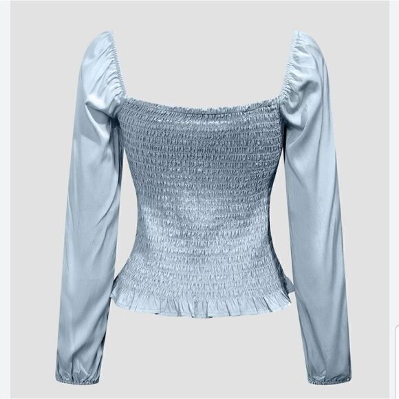 Women Puff Long Sleeve Square Neck Tops Off The Shoulder Floral Ladies T… - Picture 3 of 10